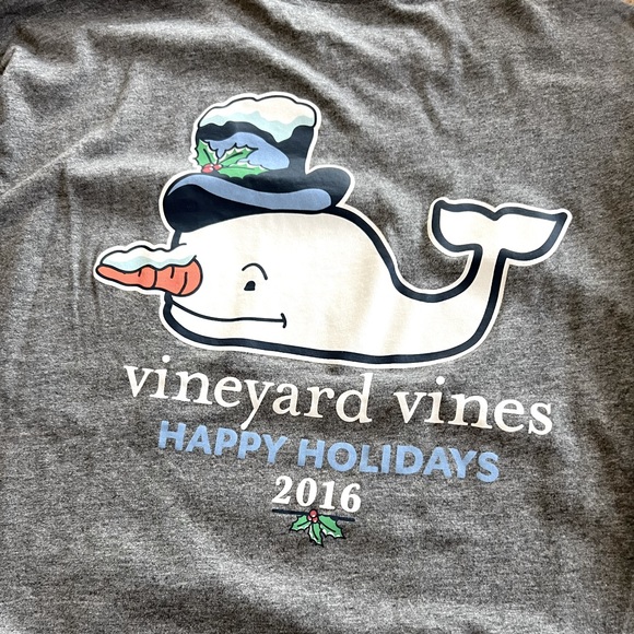 Vineyard Vines ⛄️ Snowman 2016 Holiday Long Sleeve Whale Tee ❄️ 🎄 - Picture 1 of 5